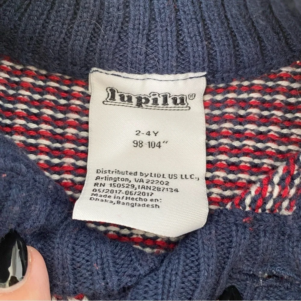 Lupilu Little Boys Red & Blue Sweater Size 2-4Y